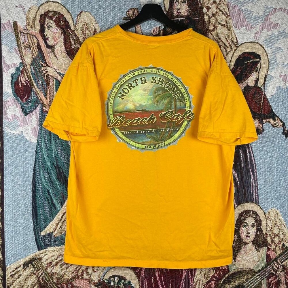 Anvil Tag Men’s T Shirt North Shore Hawaii Size XL Yellow